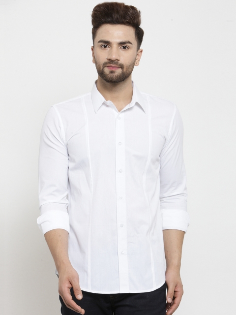 

WESTCLO Men White Slim Fit Solid Casual Shirt