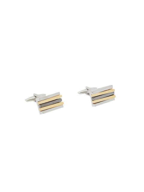 

shaze Silver-Plated Geometric Cufflinks