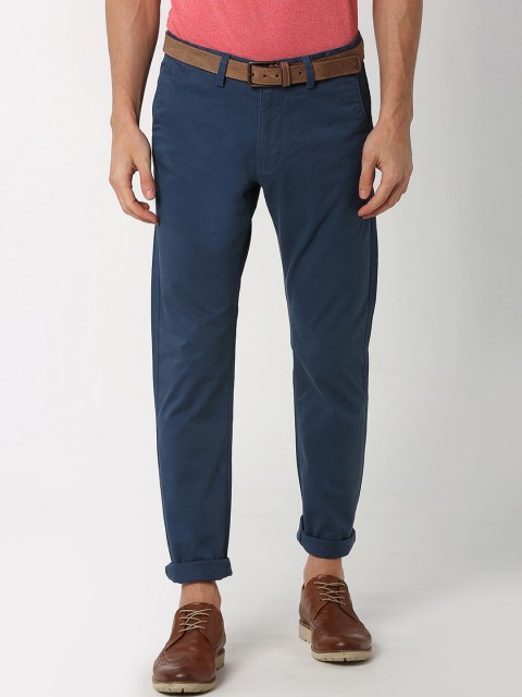 

Peter England Casuals Men Navy Blue Slim Fit Solid Regular Trousers