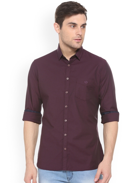

Van Heusen Sport Men Burgundy Slim Fit Solid Casual Shirt