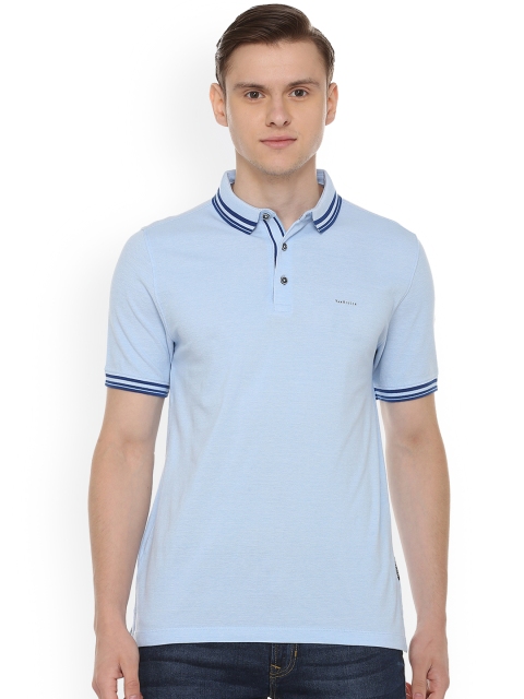 

Van Heusen Men Blue Solid Polo Collar T-shirt