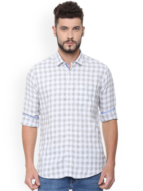 

Van Heusen Sport Men Grey & White Slim Fit Checked Casual Shirt