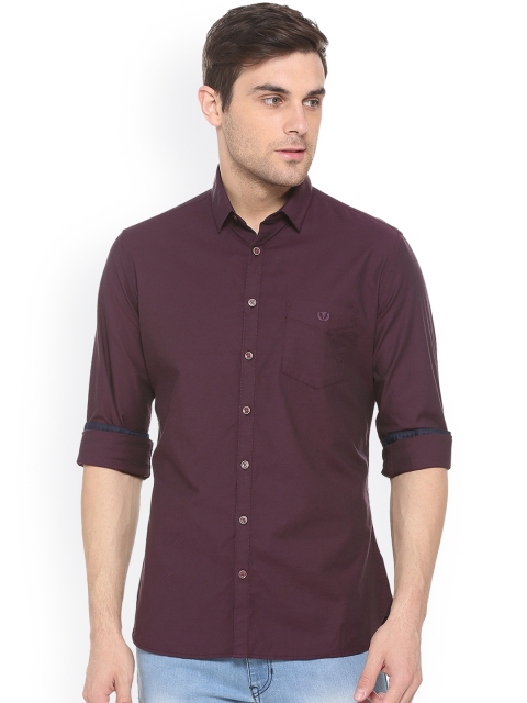 

Van Heusen Sport Men Burgundy Slim Fit Solid Casual Shirt