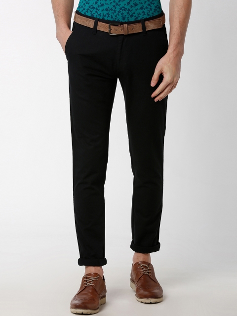 

Peter England Casuals Men Black Slim Fit Solid Chinos
