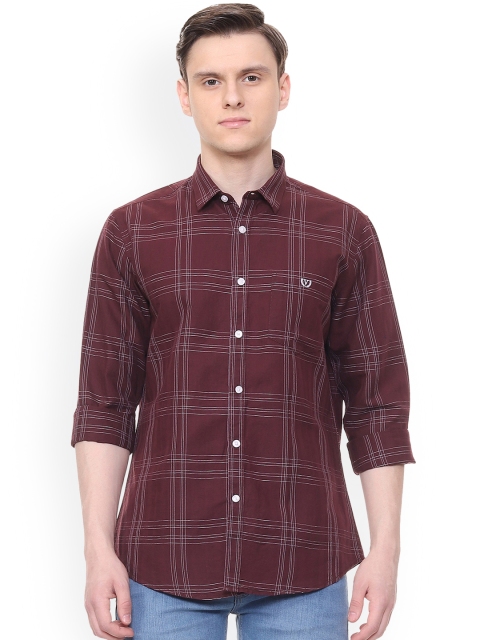 

Van Heusen Sport Men Maroon Slim Fit Checked Casual Shirt