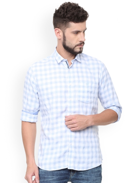 

Van Heusen Sport Men Blue & White Slim Fit Checked Casual Shirt