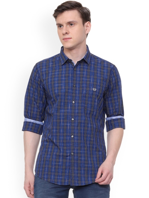 

Van Heusen Sport Men Blue & Black Slim Fit Checked Casual Shirt