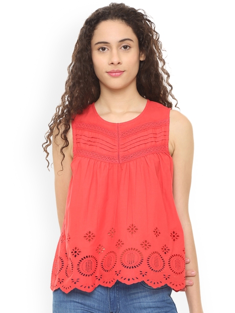 

People Women Red Self Design Empire Top