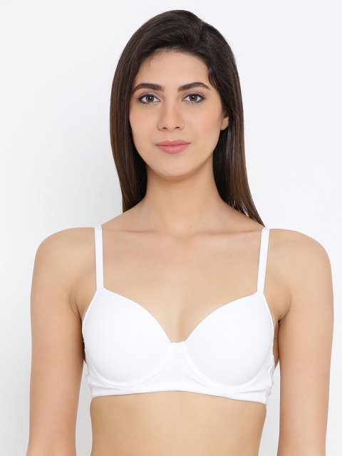

Clovia Cotton Padded Underwired Push-Up T-Shirt Bra, White