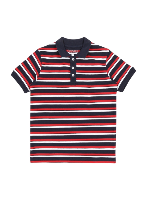 

Pantaloons Junior Boys Blue Striped Polo Collar T-shirt