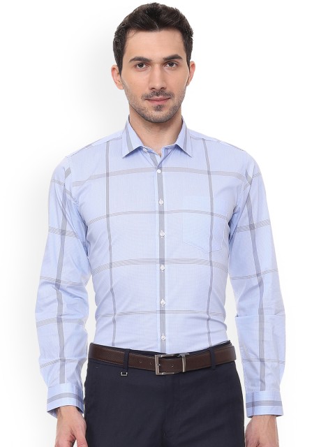 

Van Heusen Men Blue Slim Fit Checked Formal Shirt