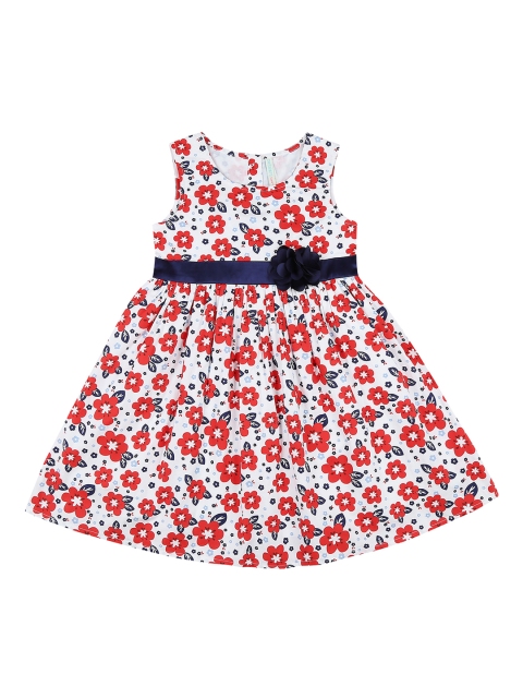 

Pantaloons Junior Girls Red Printed Fit and Flare Dress