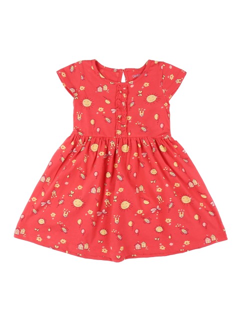 

Pantaloons Baby Girls Red Printed Fit and Flare Dress