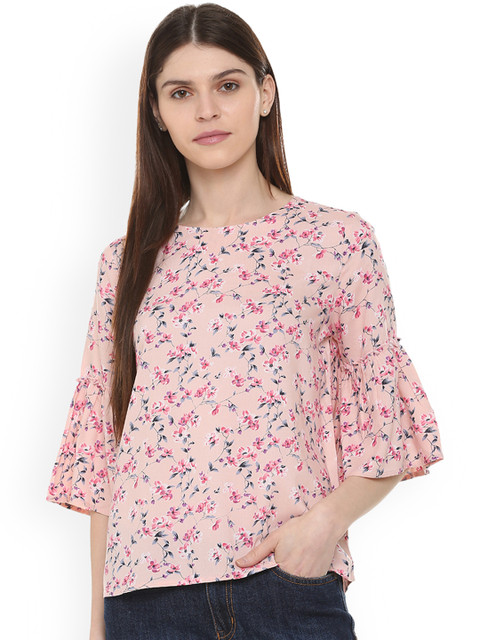 

People Women Pink Printed A-Line Top