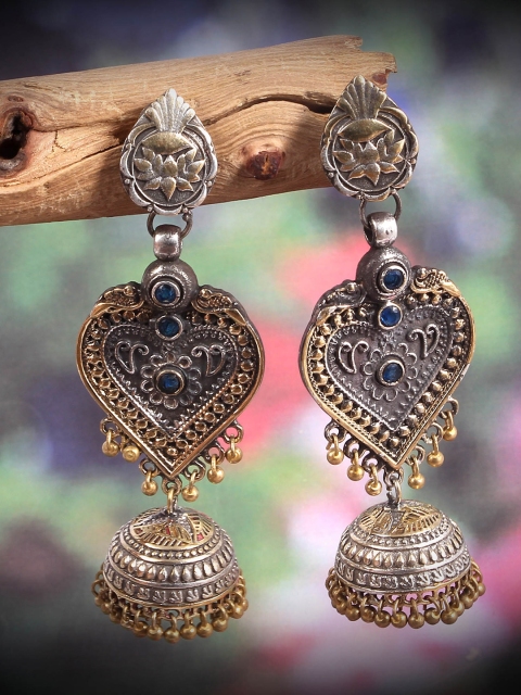 

Natures Buggy Gold-Toned Dome Shaped Jhumkas