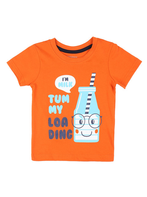 

Pantaloons Baby Boys Orange Printed Round Neck T-shirt