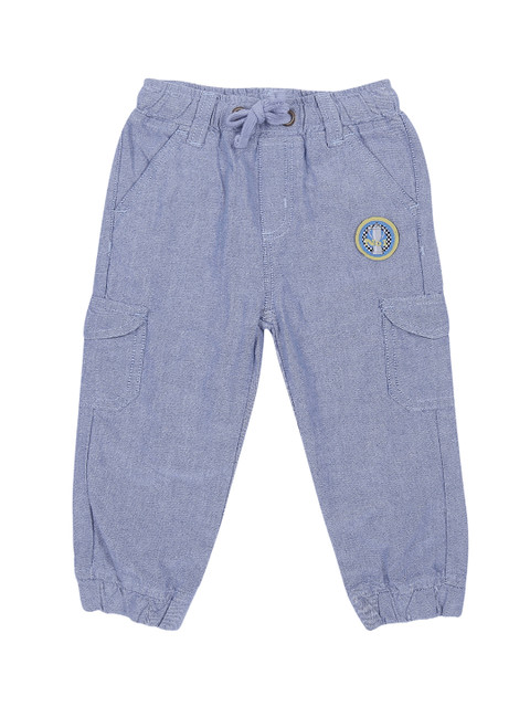 

Pantaloons Baby Boys Blue Regular Fit Solid Joggers
