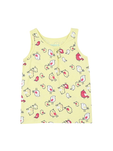 

Pantaloons Baby Girls Yellow Printed Round Neck T-shirt