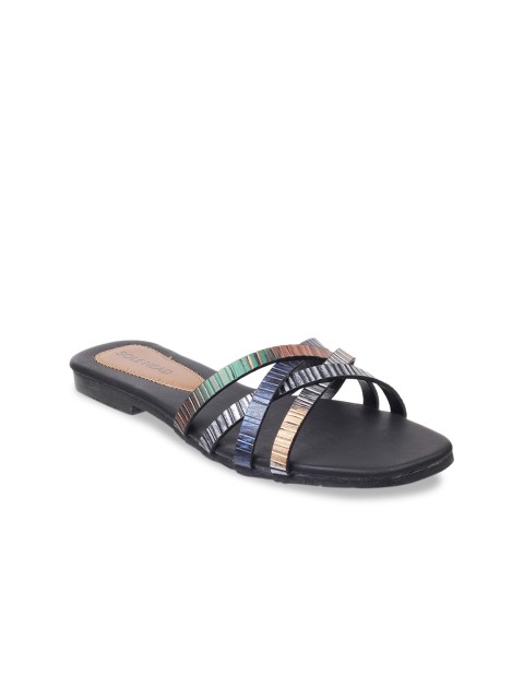 

SOLE HEAD Women Black Solid Open Toe Flats