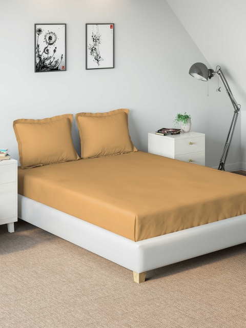 

DDecor Orange Solid 150 TC Cotton 1 King Bedsheet with 2 Pillow Covers