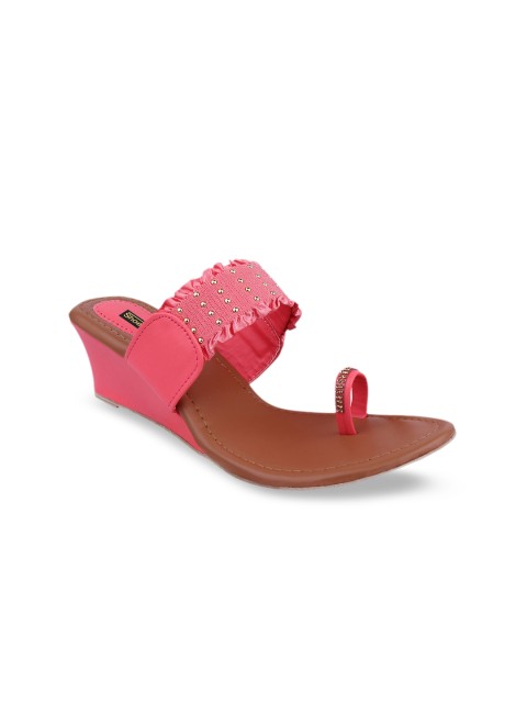 

Shoetopia Women Pink Solid Wedges