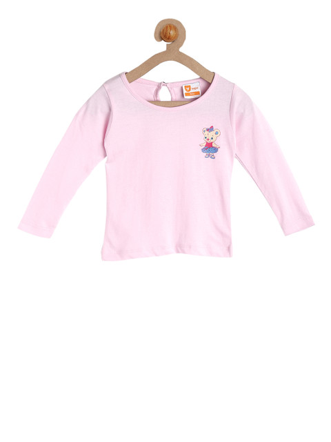 

612 league Girls Pink Printed Top