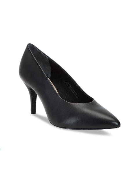 

Bugatti Women Black Solid Leather Pumps