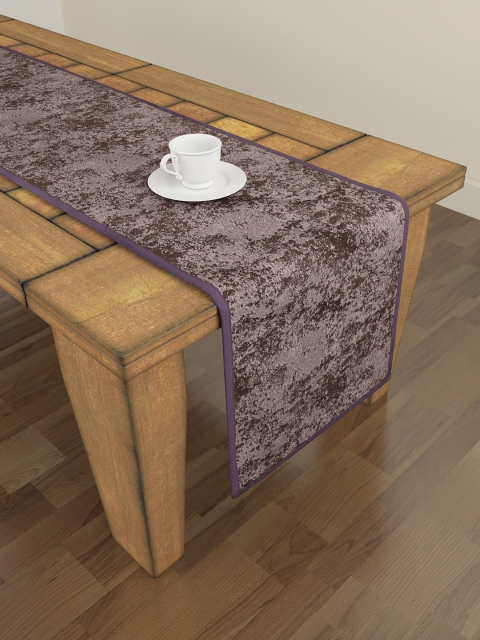 

S9home by Seasons 6 Seater Abstract Coffee Brown & Purple Table Runner
