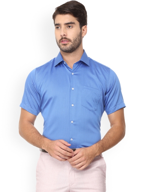 

Van Heusen Men Blue Regular Fit Self Design Formal Shirt