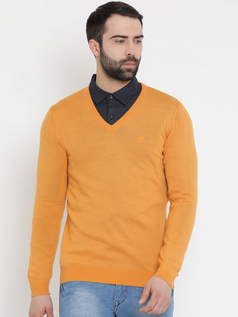 

United Colors of Benetton Men Yellow Solid Woolen Sweater