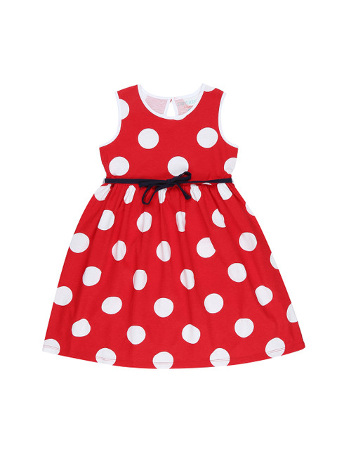 

Pantaloons Junior Girls Red Printed Fit and Flare Dress