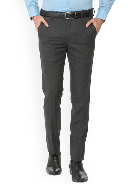 

Van Heusen Men Grey Slim Fit Solid Formal Trousers