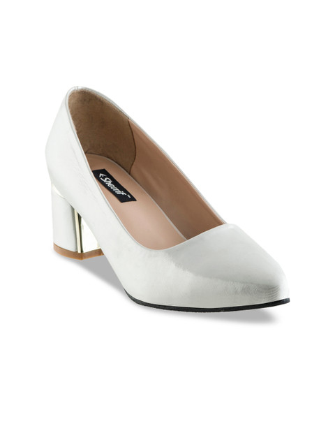 

Sherrif Shoes Women Silver-Toned Solid Pumps