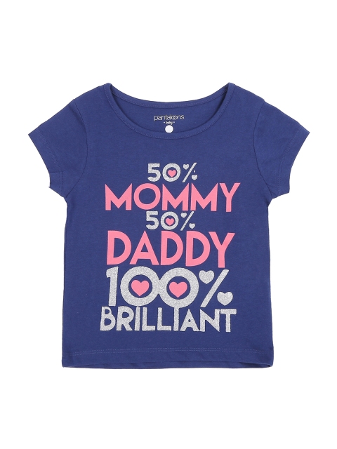 

Pantaloons Baby Girls Blue Printed Round Neck T-shirt
