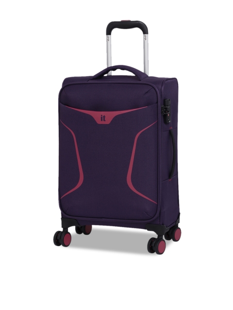 IT Luggage Unisex Purple Solid Soft-Sided Cabin Trolley Bag