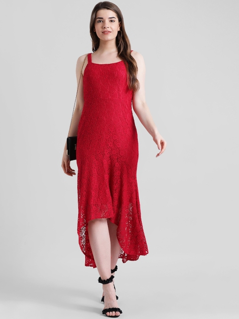 

Zink London Women Red Self Design Maxi Dress