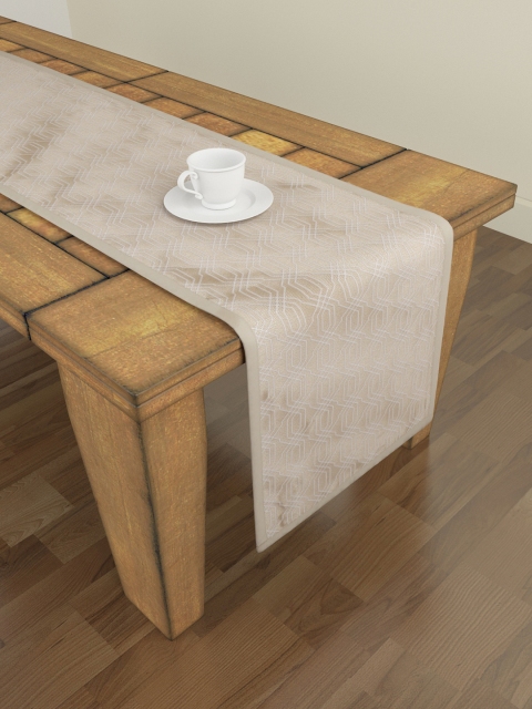 

S9home by Seasons 6 Seater Geometrical Beige Table Runner