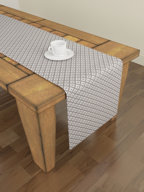 

S9home by Seasons 6 Seater Geometrical Grey Table Runner