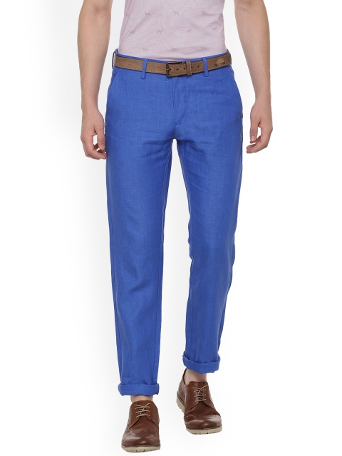 

Allen Solly Men Blue Slim Fit Solid Regular Trousers