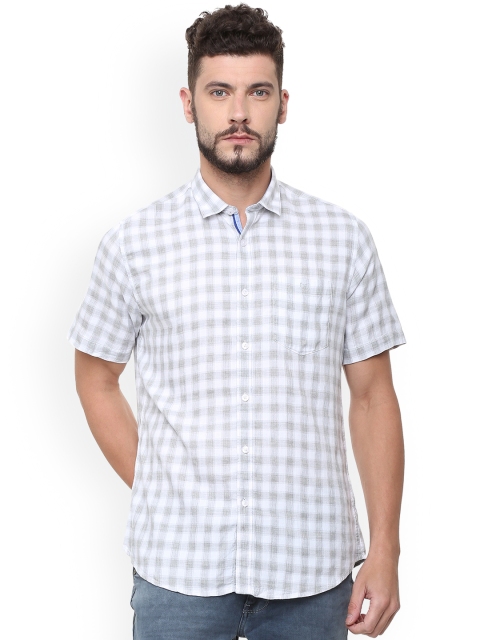 

Van Heusen Sport Men White Slim Fit Checked Casual Shirt