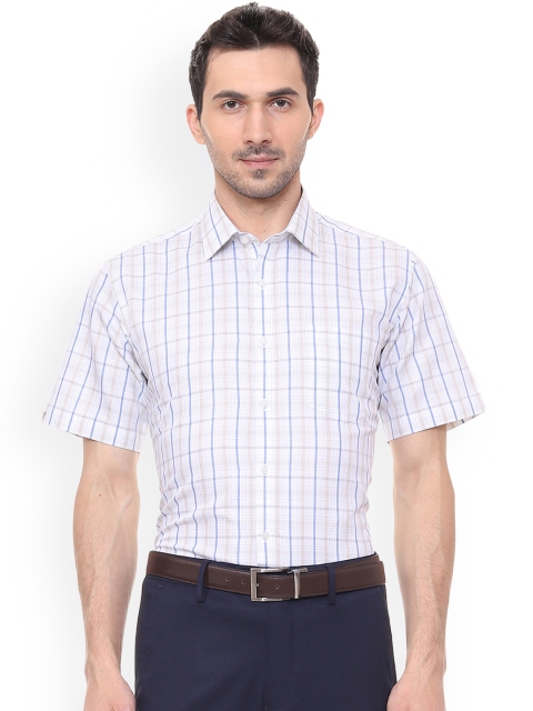 

Van Heusen Men White Regular Fit Checked Formal Shirt