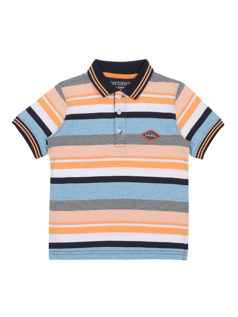 

Pantaloons Junior Boys Multicoloured Striped Polo Collar T-shirt, Multi
