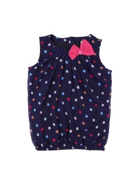 

Pantaloons Junior Girls Blue Printed Top
