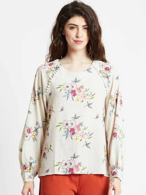 

COVER STORY Women Beige Printed Top
