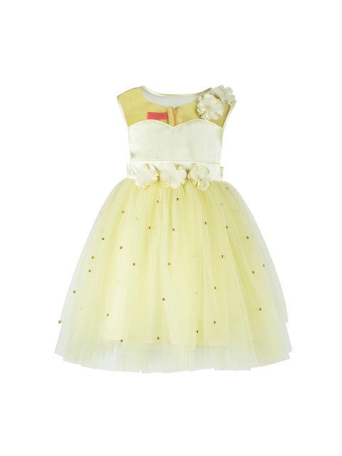 

Toy Balloon kids Girls Lime Green Embellished Fit and Flare Dress