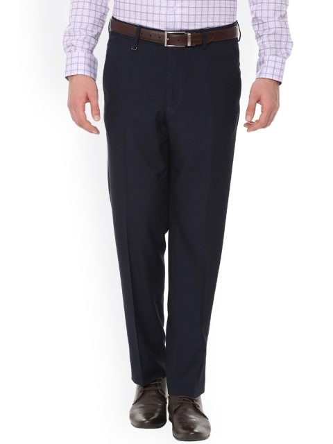 

Van Heusen Men Blue Regular Fit Solid Formal Trousers