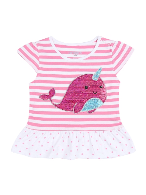 

Pantaloons Baby Girls White Printed Round Neck T-shirt