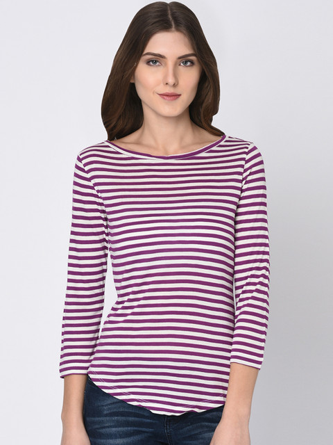 

Rigo Women White Striped Top