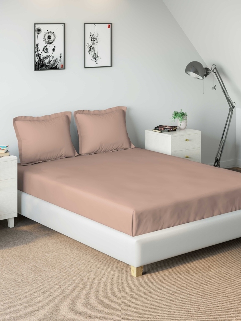 

DDecor Beige Solid 150 TC Cotton 1 King Bedsheet with 2 Pillow Covers