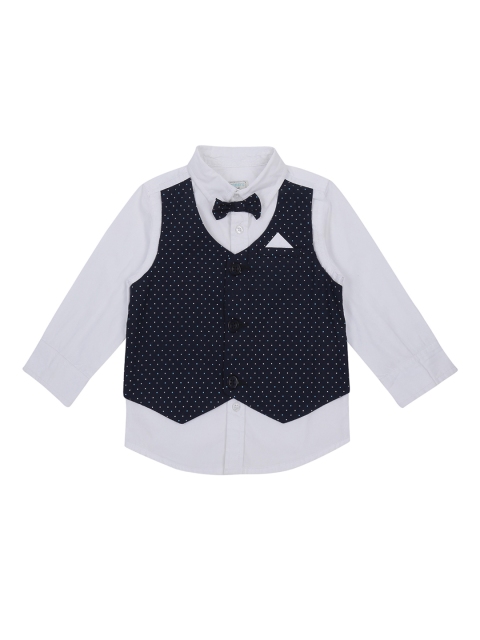 

Pantaloons Baby Boys White Regular Fit Printed Casual Shirt